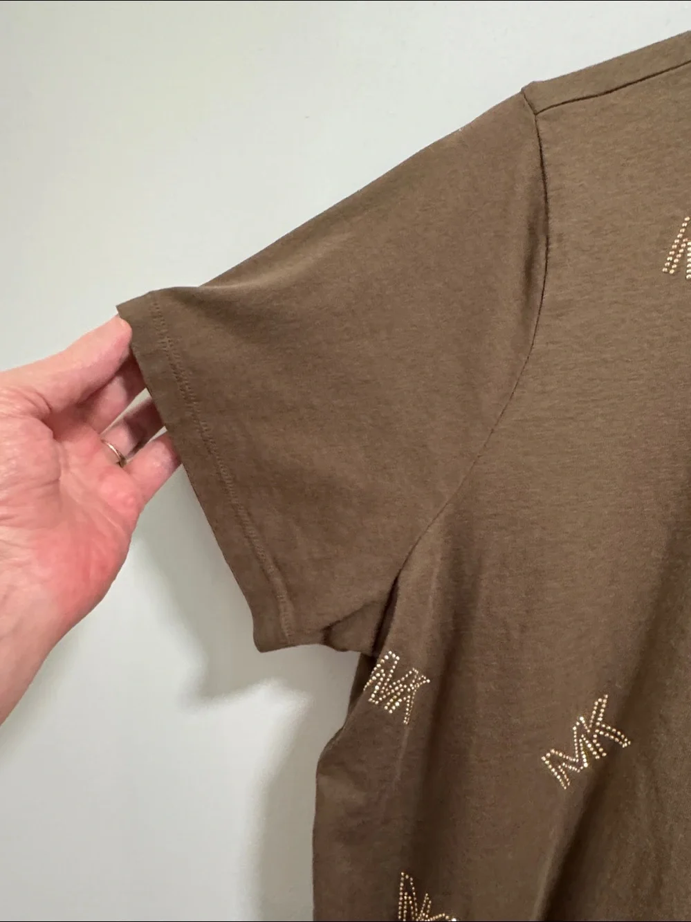 Michael Kors Green Short-Sleeve Gold Logo Tee